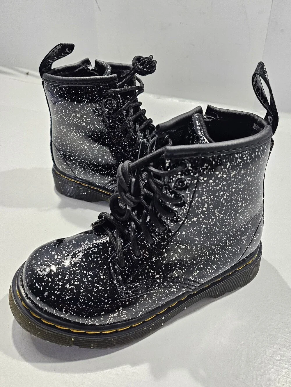 DR MARTENS BABY TODDLER 1460 LACE UP COSMIC GLITTET ANKLE BOOT SIZE 9
